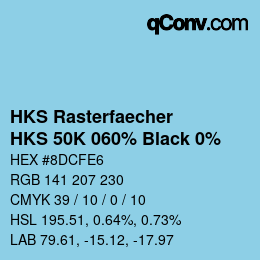 Color code: HKS Rasterfaecher - HKS 50K 060% Black 0% | qconv.com