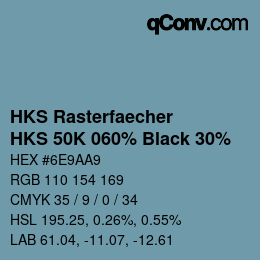 颜色代码: HKS Rasterfaecher - HKS 50K 060% Black 30% | qconv.com