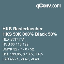 Code couleur: HKS Rasterfaecher - HKS 50K 060% Black 50% | qconv.com