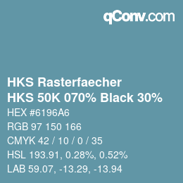 カラーコード: HKS Rasterfaecher - HKS 50K 070% Black 30% | qconv.com