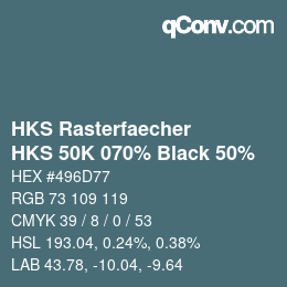 Código de color: HKS Rasterfaecher - HKS 50K 070% Black 50% | qconv.com