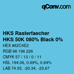 Code couleur: HKS Rasterfaecher - HKS 50K 080% Black 0% | qconv.com