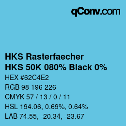 カラーコード: HKS Rasterfaecher - HKS 50K 080% Black 0% | qconv.com