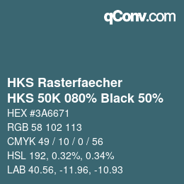 Color code: HKS Rasterfaecher - HKS 50K 080% Black 50% | qconv.com