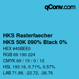 カラーコード: HKS Rasterfaecher - HKS 50K 090% Black 0% | qconv.com