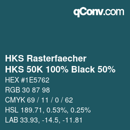 Color code: HKS Rasterfaecher - HKS 50K 100% Black 50% | qconv.com