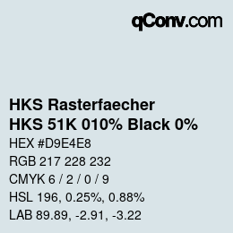 Código de color: HKS Rasterfaecher - HKS 51K 010% Black 0% | qconv.com