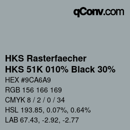 カラーコード: HKS Rasterfaecher - HKS 51K 010% Black 30% | qconv.com