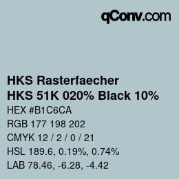 カラーコード: HKS Rasterfaecher - HKS 51K 020% Black 10% | qconv.com