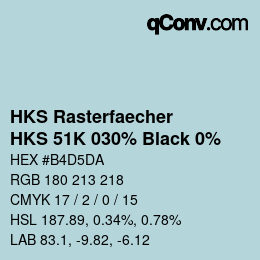 Color code: HKS Rasterfaecher - HKS 51K 030% Black 0% | qconv.com