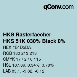 カラーコード: HKS Rasterfaecher - HKS 51K 030% Black 0% | qconv.com