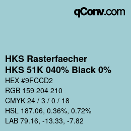 Code couleur: HKS Rasterfaecher - HKS 51K 040% Black 0% | qconv.com