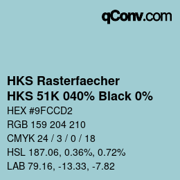 カラーコード: HKS Rasterfaecher - HKS 51K 040% Black 0% | qconv.com