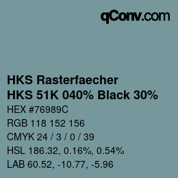 Farbcode: HKS Rasterfaecher - HKS 51K 040% Black 30% | qconv.com