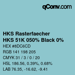 カラーコード: HKS Rasterfaecher - HKS 51K 050% Black 0% | qconv.com