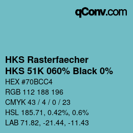 カラーコード: HKS Rasterfaecher - HKS 51K 060% Black 0% | qconv.com