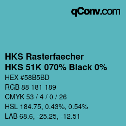 カラーコード: HKS Rasterfaecher - HKS 51K 070% Black 0% | qconv.com