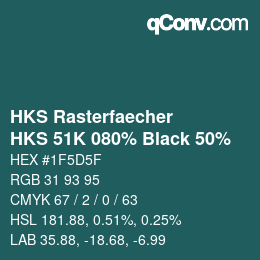 Color code: HKS Rasterfaecher - HKS 51K 080% Black 50% | qconv.com