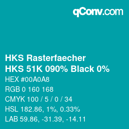 カラーコード: HKS Rasterfaecher - HKS 51K 090% Black 0% | qconv.com