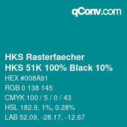 カラーコード: HKS Rasterfaecher - HKS 51K 100% Black 10% | qconv.com