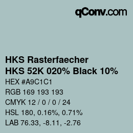 Code couleur: HKS Rasterfaecher - HKS 52K 020% Black 10% | qconv.com