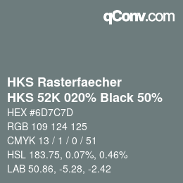 Color code: HKS Rasterfaecher - HKS 52K 020% Black 50% | qconv.com