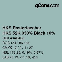 Code couleur: HKS Rasterfaecher - HKS 52K 030% Black 10% | qconv.com