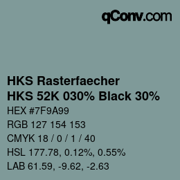 Color code: HKS Rasterfaecher - HKS 52K 030% Black 30% | qconv.com