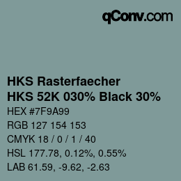 Código de color: HKS Rasterfaecher - HKS 52K 030% Black 30% | qconv.com