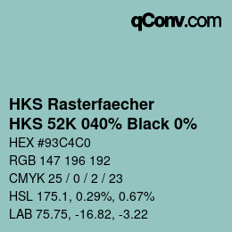 Código de color: HKS Rasterfaecher - HKS 52K 040% Black 0% | qconv.com