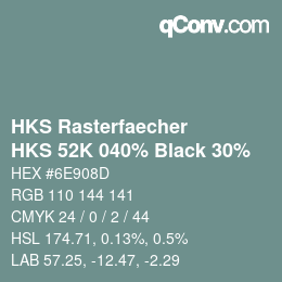 Código de color: HKS Rasterfaecher - HKS 52K 040% Black 30% | qconv.com