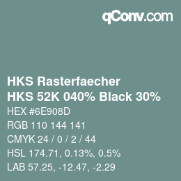 Code couleur: HKS Rasterfaecher - HKS 52K 040% Black 30% | qconv.com