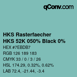 Código de color: HKS Rasterfaecher - HKS 52K 050% Black 0% | qconv.com
