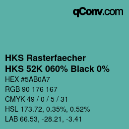 Code couleur: HKS Rasterfaecher - HKS 52K 060% Black 0% | qconv.com