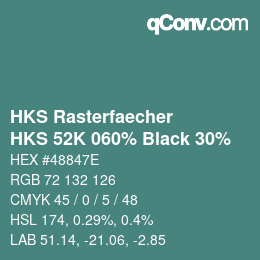 カラーコード: HKS Rasterfaecher - HKS 52K 060% Black 30% | qconv.com