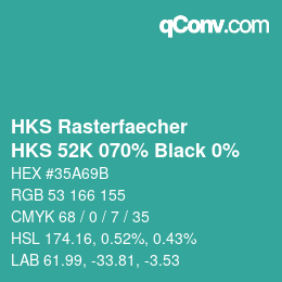 カラーコード: HKS Rasterfaecher - HKS 52K 070% Black 0% | qconv.com