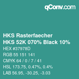 Code couleur: HKS Rasterfaecher - HKS 52K 070% Black 10% | qconv.com