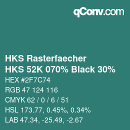 カラーコード: HKS Rasterfaecher - HKS 52K 070% Black 30% | qconv.com