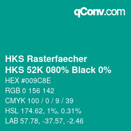 カラーコード: HKS Rasterfaecher - HKS 52K 080% Black 0% | qconv.com