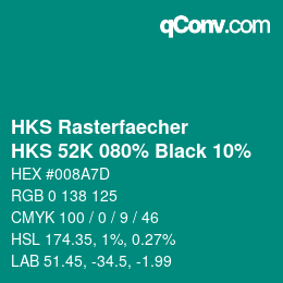 Color code: HKS Rasterfaecher - HKS 52K 080% Black 10% | qconv.com