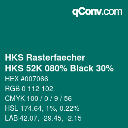 カラーコード: HKS Rasterfaecher - HKS 52K 080% Black 30% | qconv.com