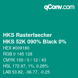 Farbcode: HKS Rasterfaecher - HKS 52K 090% Black 0% | qconv.com