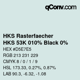 Farbcode: HKS Rasterfaecher - HKS 53K 010% Black 0% | qconv.com