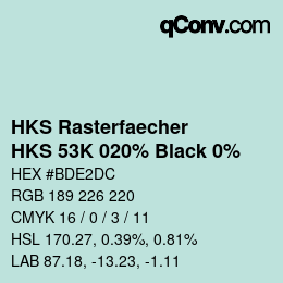 Color code: HKS Rasterfaecher - HKS 53K 020% Black 0% | qconv.com