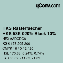 Código de color: HKS Rasterfaecher - HKS 53K 020% Black 10% | qconv.com