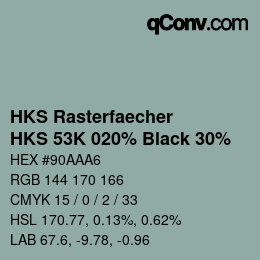 カラーコード: HKS Rasterfaecher - HKS 53K 020% Black 30% | qconv.com