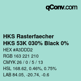 Farbcode: HKS Rasterfaecher - HKS 53K 030% Black 0% | qconv.com