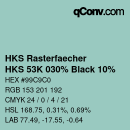 カラーコード: HKS Rasterfaecher - HKS 53K 030% Black 10% | qconv.com