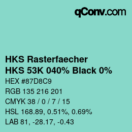 Farbcode: HKS Rasterfaecher - HKS 53K 040% Black 0% | qconv.com