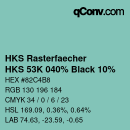 カラーコード: HKS Rasterfaecher - HKS 53K 040% Black 10% | qconv.com